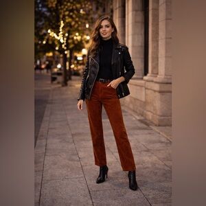 EUC Lew Magram Collection New York VTG Cognac Brown High-Waisted Suede Pants SZ8